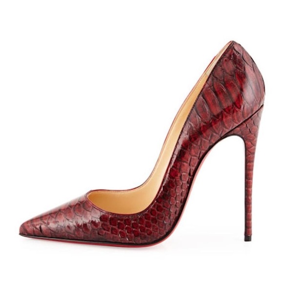 Christian Louboutin Red So Kate Python Heels 38.5 - Picture 2 of 8